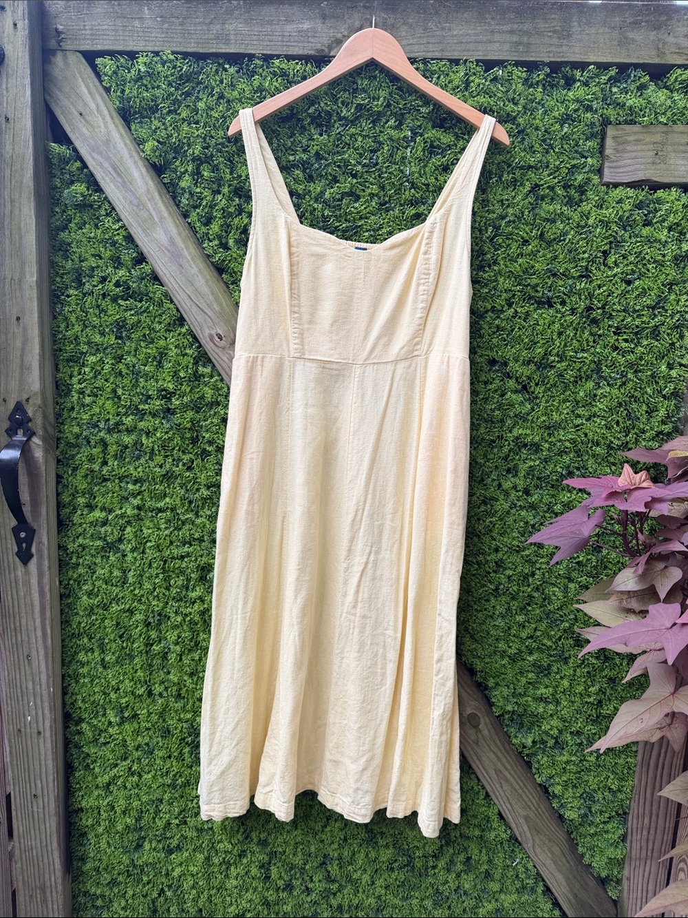 Old Navy Butter Yellow Linen Dress